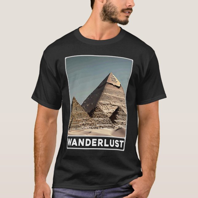 Pyramids of Giza Cairo Egypt Wanderlust T-Shirt (Front)