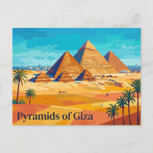 Pyramids of Giza Egypt Postcard