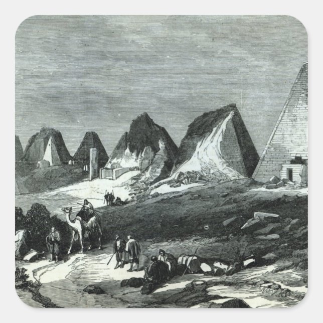 Pyramids of Meroe, on the Nile Square Sticker (Front)