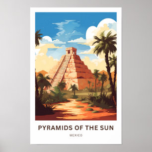 Pyramids of the Sun Mexico Travel Print