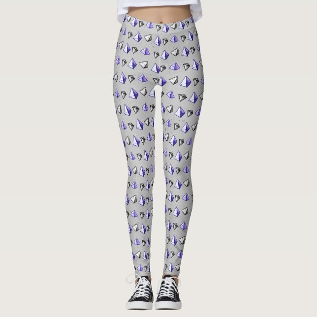 Pyramids Pattern Geometry Math Teacher Leggings (Front)