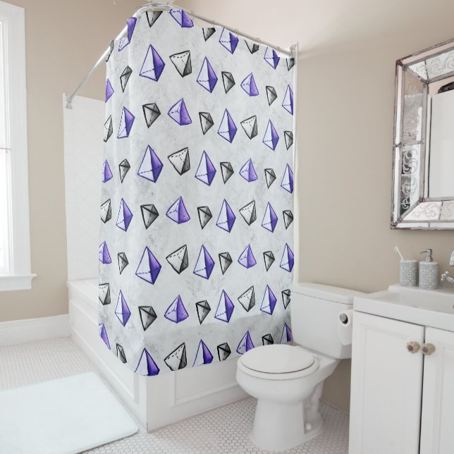 Pyramids Pattern Geometry Math Teacher Shower Curtain (In Situ)