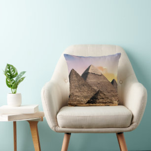 Pyramids Sphinx Ancient Egypt Pharaoh Khufu Desert Cushion