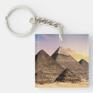 Pyramids Sphinx Ancient Egypt Pharaoh Khufu Desert Key Ring