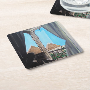 Pyramisa Hotel Painting by Alfred Fox Square Paper Coaster