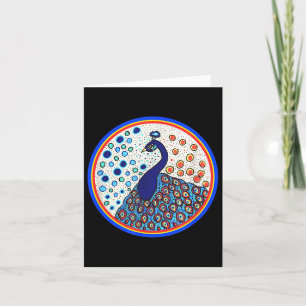 Pyrams Heart Folk Art Design- The Caribbean Peafow Card