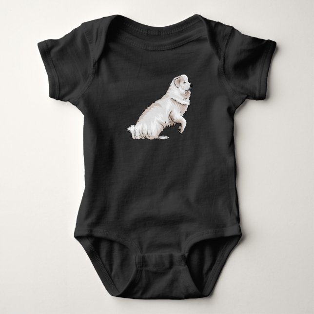 Pyrenean Mountain Dog | Great Pyrenees Baby Bodysuit (Front)