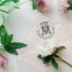 Pyrenean Mountain Dog Return Address  Rubber Stamp