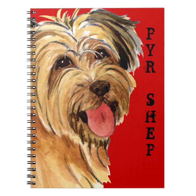 Pyrenean Shepherd Colour Block Spiral Notebook (Front)