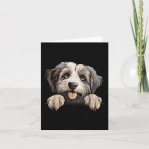 Pyrenean Shepherd Dog Mum Dad Peeking Puppy Card