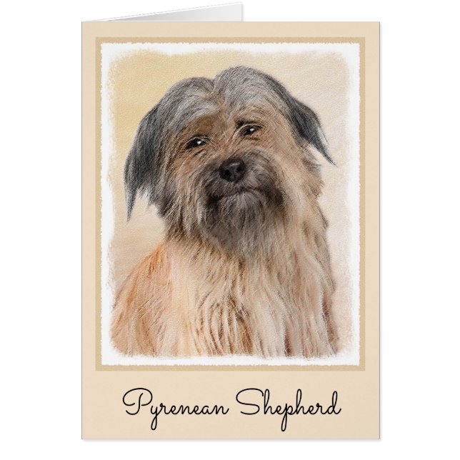 Pyrenean Shepherd Painting - Cute Original Dog Art (Front)