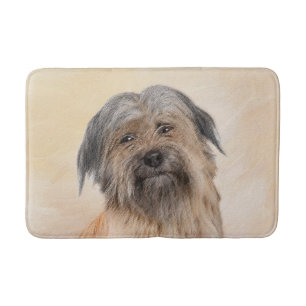 Pyrenean Shepherd Painting - Cute Original Dog Art Bath Mat