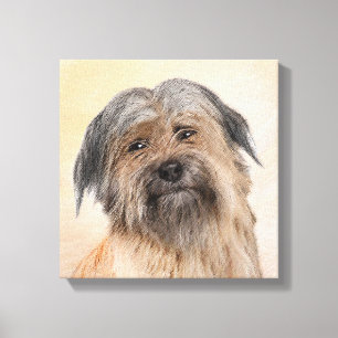 Pyrenean Shepherd Painting - Cute Original Dog Art Canvas Print