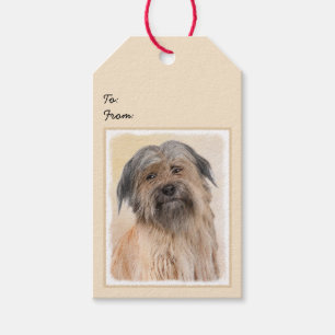 Pyrenean Shepherd Painting - Cute Original Dog Art Gift Tags