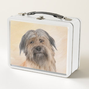 Pyrenean Shepherd Painting - Cute Original Dog Art Metal Lunch Box