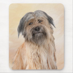 Pyrenean Shepherd Painting - Cute Original Dog Art Mouse Pad