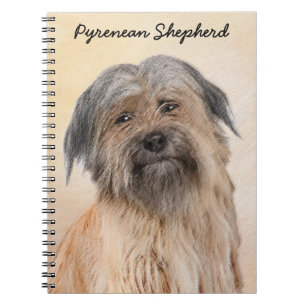 Pyrenean Shepherd Painting - Cute Original Dog Art Notebook