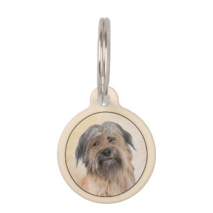 Pyrenean Shepherd Painting - Cute Original Dog Art Pet Tag