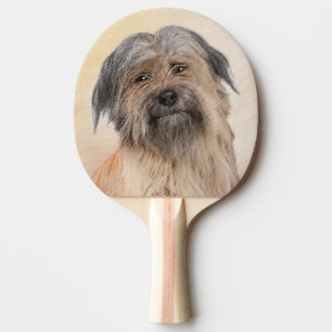Pyrenean Shepherd Painting - Cute Original Dog Art Ping Pong Paddle