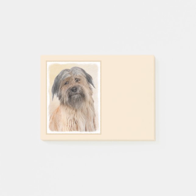 Pyrenean Shepherd Painting - Cute Original Dog Art Post-it Notes (Front)