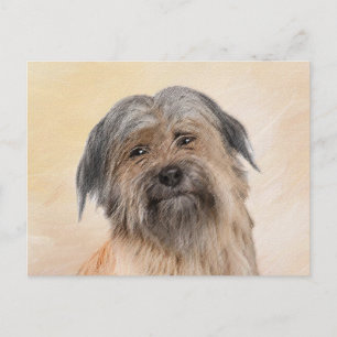 Pyrenean Shepherd Painting - Cute Original Dog Art Postcard