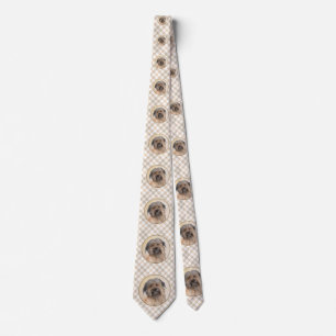 Pyrenean Shepherd Painting - Cute Original Dog Art Tie