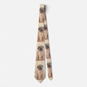 Pyrenean Shepherd Painting - Cute Original Dog Art Tie