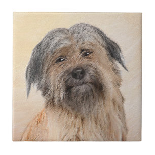 Pyrenean Shepherd Painting - Cute Original Dog Art Tile