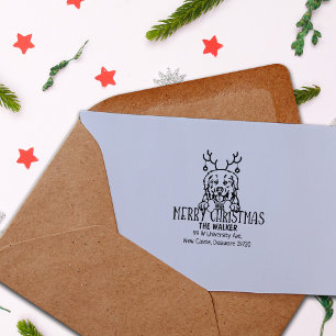 Pyrenees Dog Christmas Return Address Rubber Stamp