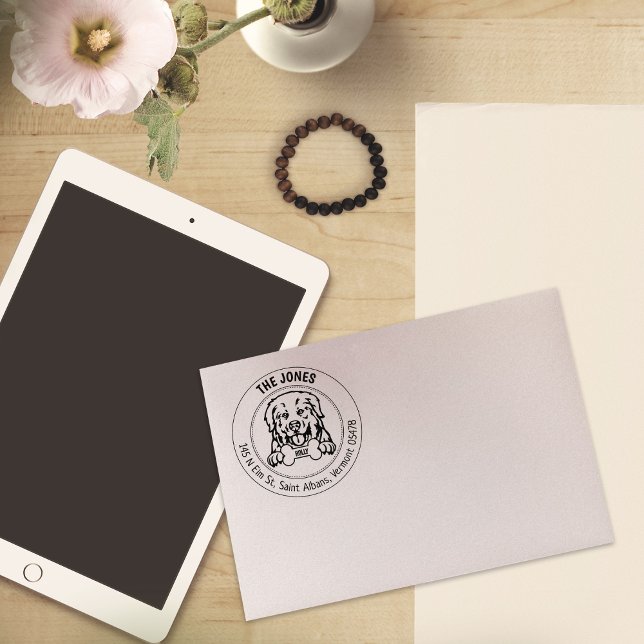 Pyrenees Dog Return Address Family Rubber Stamp (Creator Uploaded)