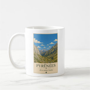 Pyrénées France – Alpines Illustrated Landscape Coffee Mug