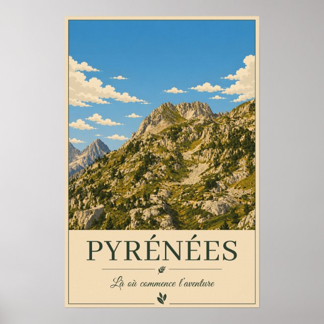 Pyrénées France – Rocky's Illustrated Poster (Front)
