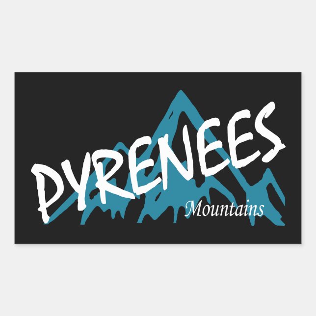 Pyrenees Mountains Rectangular Sticker (Front)