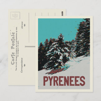 Pyrenees National Park with snow, France Postcard