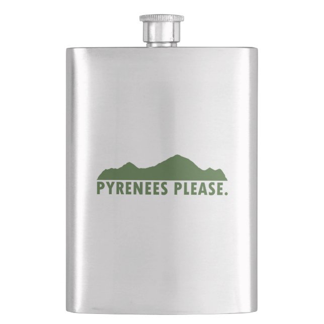 Pyrenees Please Hip Flask (Front)