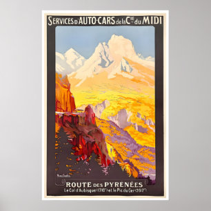 Pyrenees Travel Poster Spain Print Spanish Wall