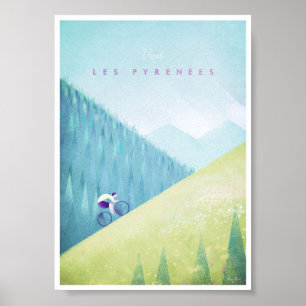 Pyrenees Vintage Cycling Poster