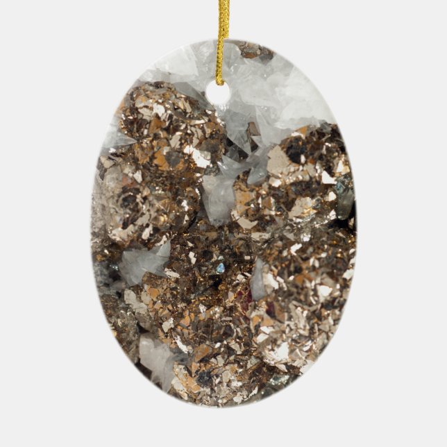 Pyrite and Quartz Ceramic Tree Decoration (Front)