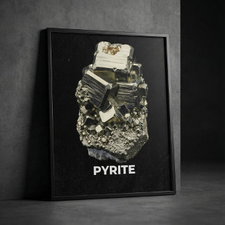 Pyrite Crystal Specimen Poster