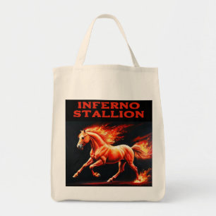 Pyro Horse: Orange Stallion with Flaming Mane Tote Bag