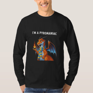 Pyromaniac Dragon With Fireball Art T-Shirt