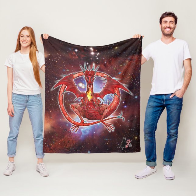 Pyrope Cosmic Dragon Fleece Blanket (In Situ)