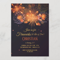 Pyrotechnics Birthday Party Invitation
