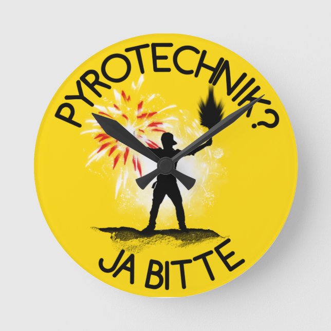 pyrotechnics? Yes, please. Round Clock (Front)