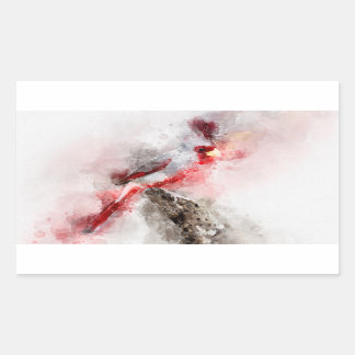 Pyrrhuloxia water colour rectangular sticker