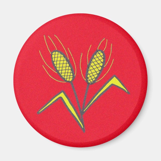 Pysanka Symbol: Wheat Magnet (Front)