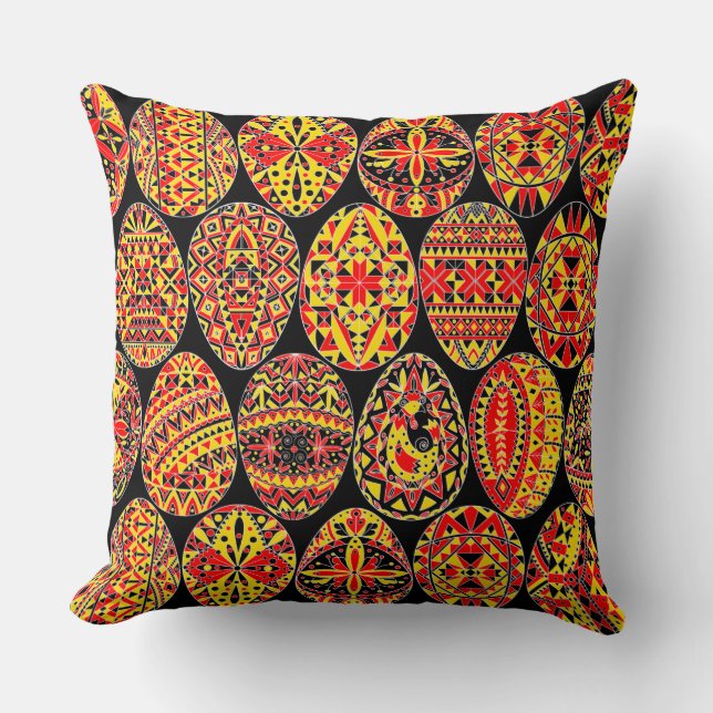 Pysanki Easter Eggs Cushion (Front)