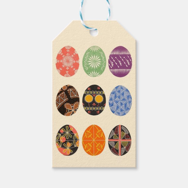 pysanky eggs print gift tags (Front)