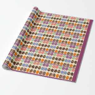 pysanky eggs print wrapping paper