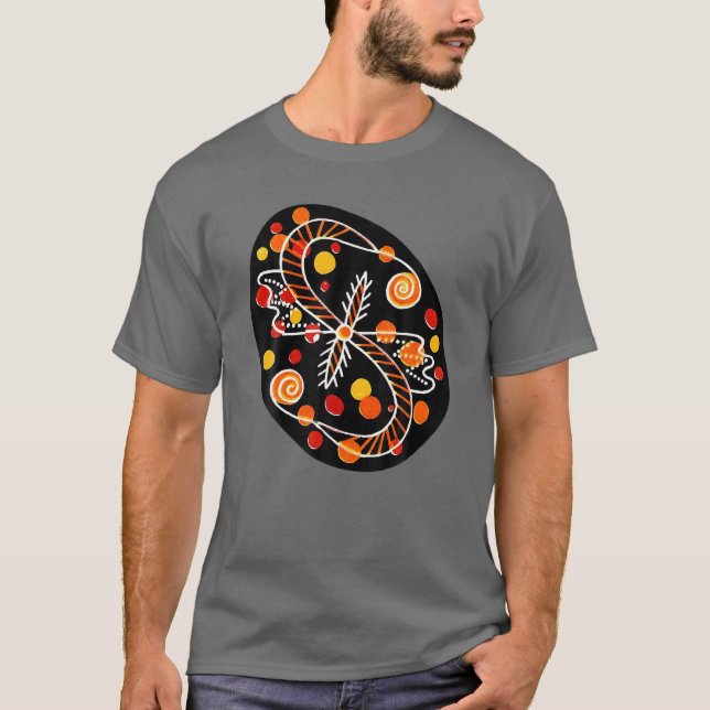 Pysanky Ukrainian Easter Egg Floral Ornament T-Shirt (Front)